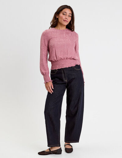 Blouse manches longues vieux rose femme