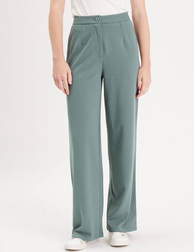 Pantalon large vert foncé femme