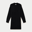 Robe pull droite manches longues noir femme