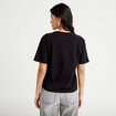 T-shirt col rond manches courtes noir femme