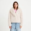 Manteau fausse fourrure ivoire femme
