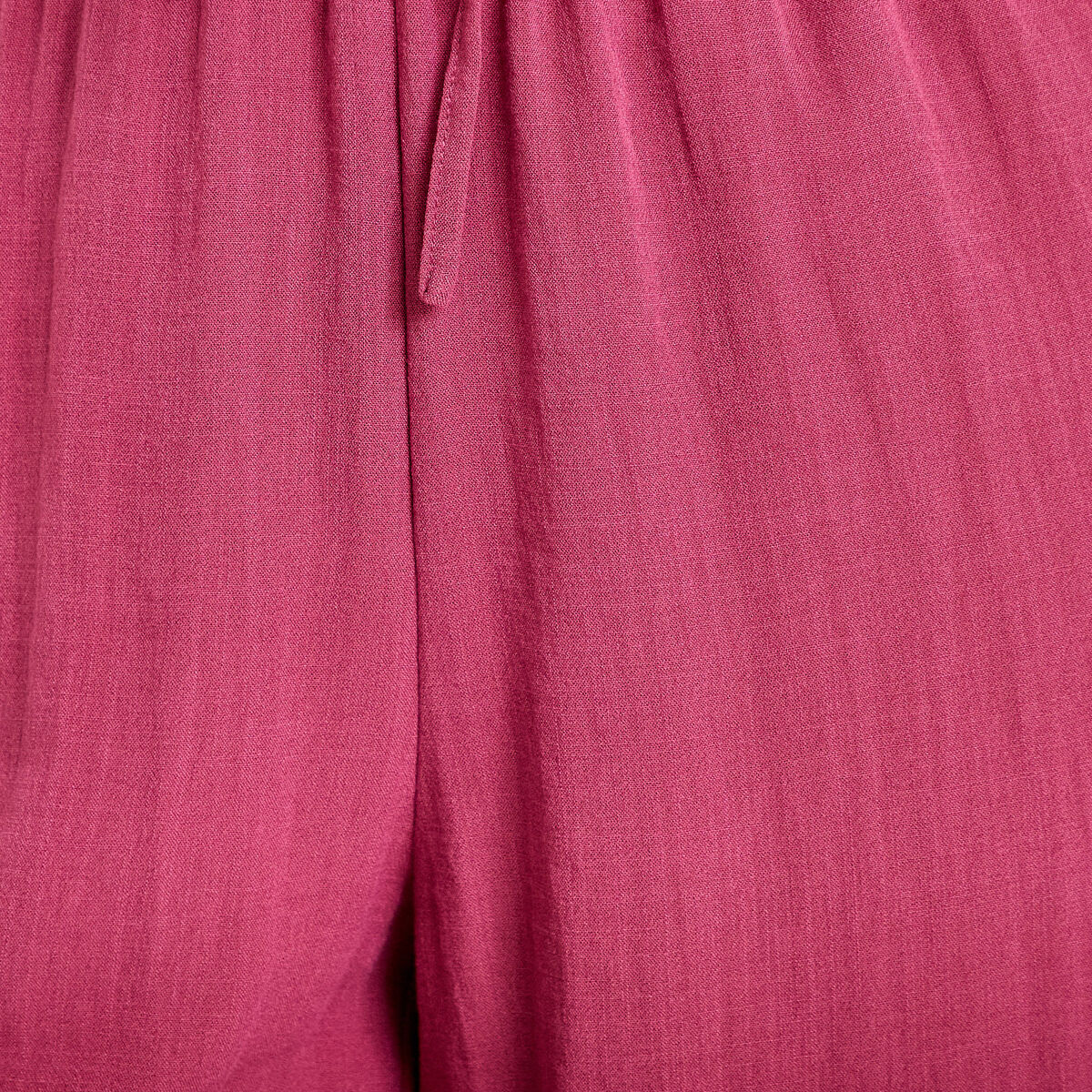 Pantalon large taille haute en cr&ecirc;pe prune femme