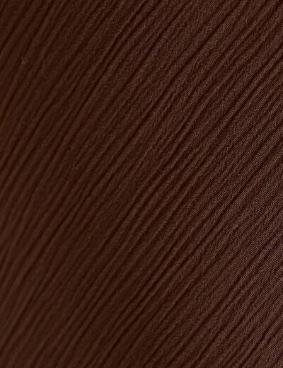 Jupe &eacute;vas&eacute;e 3/4 d&eacute;tail dentelle marron fonc&eacute; femme