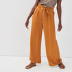 Pantalon large fluide camel femme
