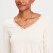 T-shirt manches longues ecru femme