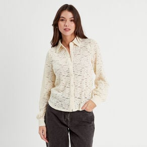 chemise dentelle plissee ecru femme Chemise dentelle plissée ecru femme