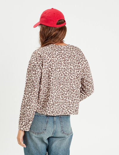 T-shirt manches longues beige femme