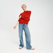 Pull col montant marron cognac femme