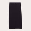 Jupe longue droite fendue noir femme