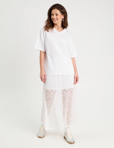 T-shirt manches courtes blanc femme