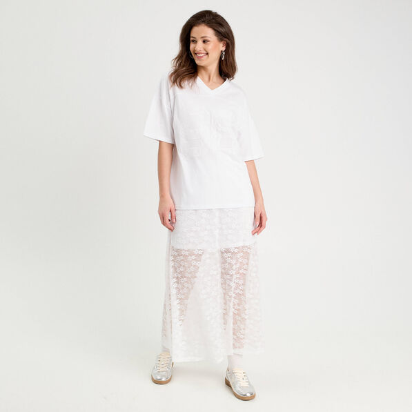 T-shirt manches courtes blanc femme