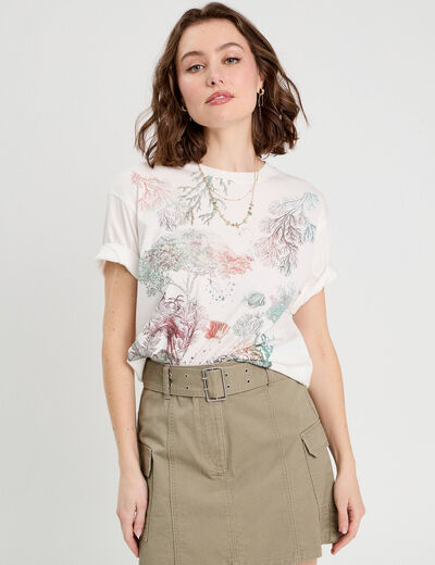 T-shirt manches courtes blanc femme