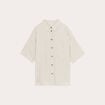 Chemise droite contenant du lin beige femme
