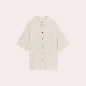 chemise droite contenant du lin beige femme Chemise droite contenant du lin beige femme