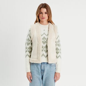 veste sans manches ecru femme Veste sans manches ecru femme