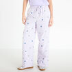 Pantalon large brod&eacute; Bridgerton violet clair femme
