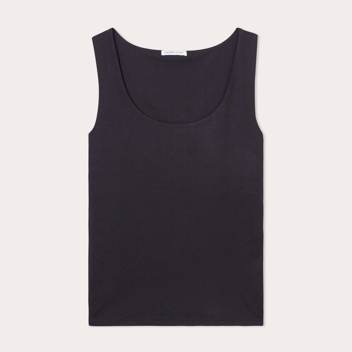 Débardeur effet seconde peau noir femme