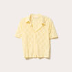 Chemise manches courtes jaune clair femme