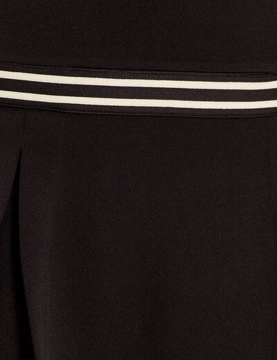 Robe évasée avec bandes noir femme