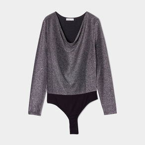 body manches longues gris argent femme Body manches longues gris argent femme
