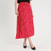 Jupe longue fluide rouge femme