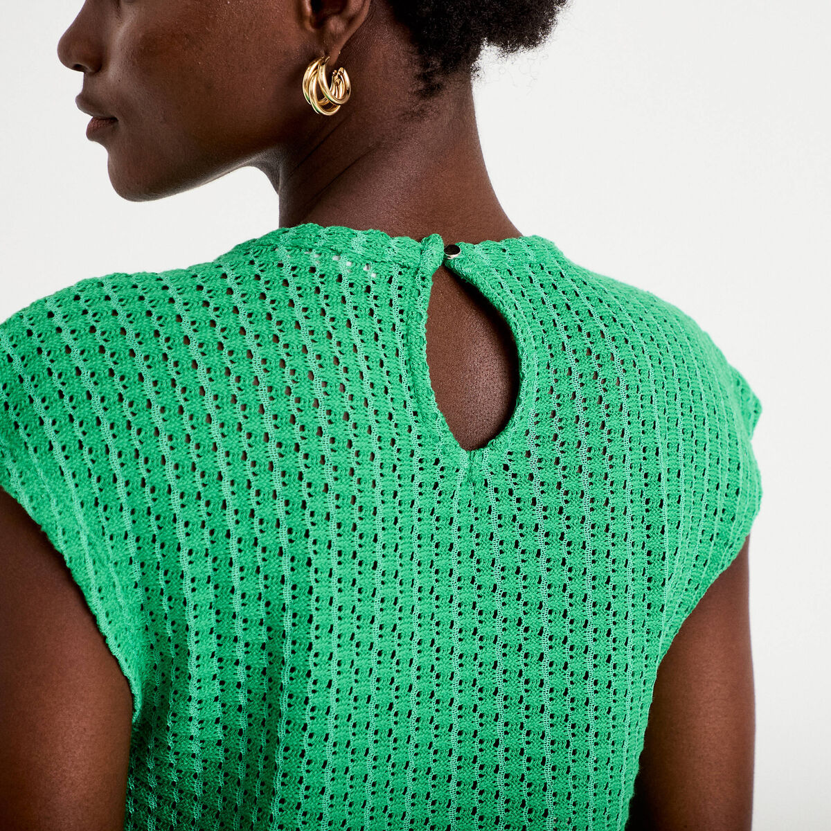 D&eacute;bardeur ajour&eacute; vert femme