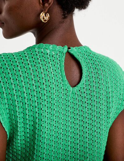 D&eacute;bardeur ajour&eacute; vert femme