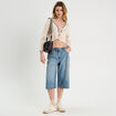 Gilet effet crochet et noeuds beige femme