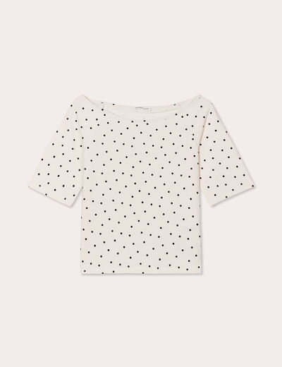 T-shirt col bateau blanc femme