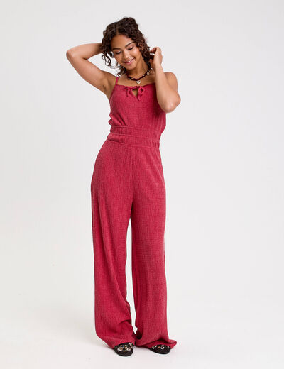 Combinaison large stretch rouge foncé femme
