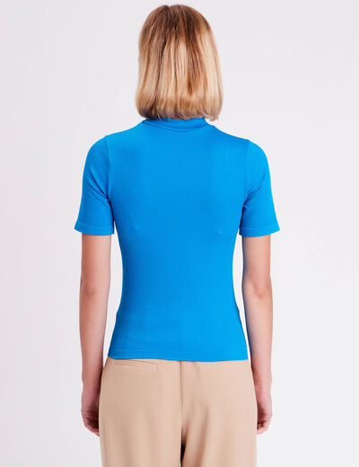 T-shirt manches courtes bleu femme