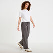 Pantalon large taille standard gris femme