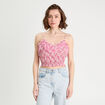 Blouse cropped volants blanc femme