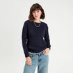 Pull manches longues bleu marine femme