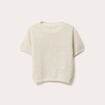Pull manches courtes ajouré ecru femme