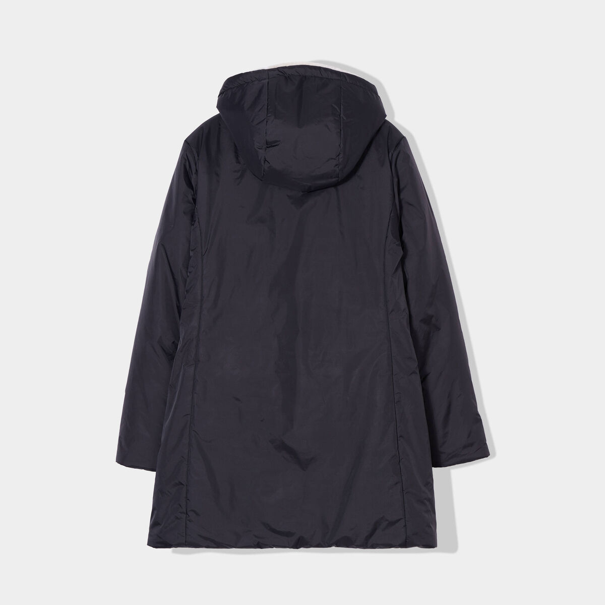 Parka réversible à capuche noir femme