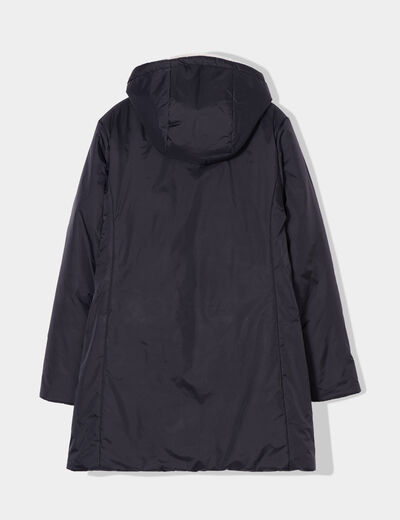 Parka réversible à capuche noir femme