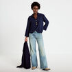 Blouse manches longues bleu marine femme