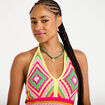 D&eacute;bardeur crochet cropped multicolore femme