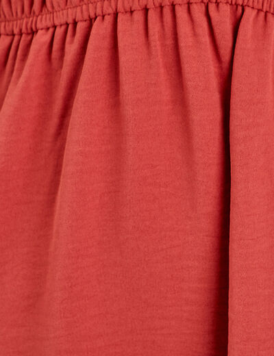Robe évasée taille élastiquée vieux rose femme
