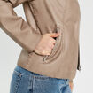 Veste ajustée simili cuir sable femme