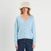 Gilet manches longues bleu ciel femme