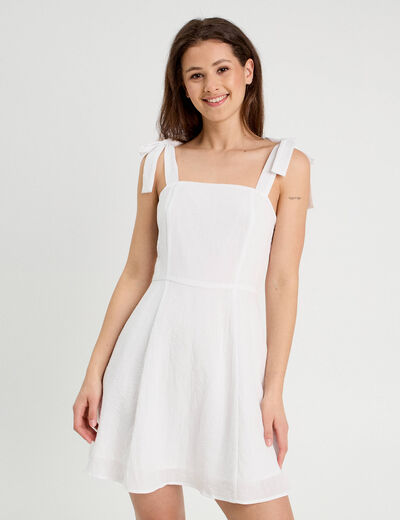 Robe chasuble trapèze blanc femme