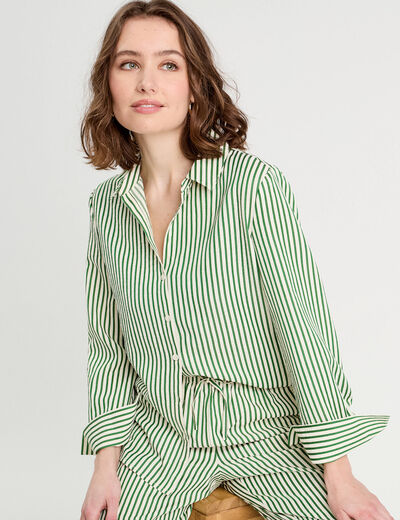 Chemise manches longues vert fluo femme