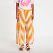 Pantalon jupe-culotte orange fluo femme