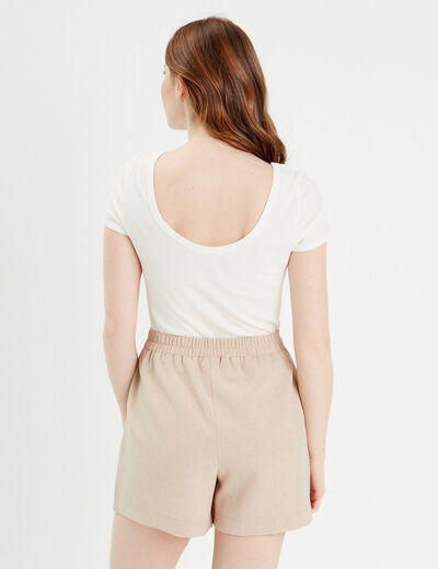 Combishort ceinturée sable femme