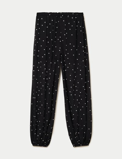 Pantalon bouffant taille standard noir femme