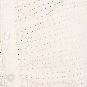 blouse ajouree manches courtes ecru femme Blouse ajourée manches courtes ecru femme