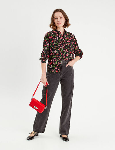 Chemise manches longues noir femme