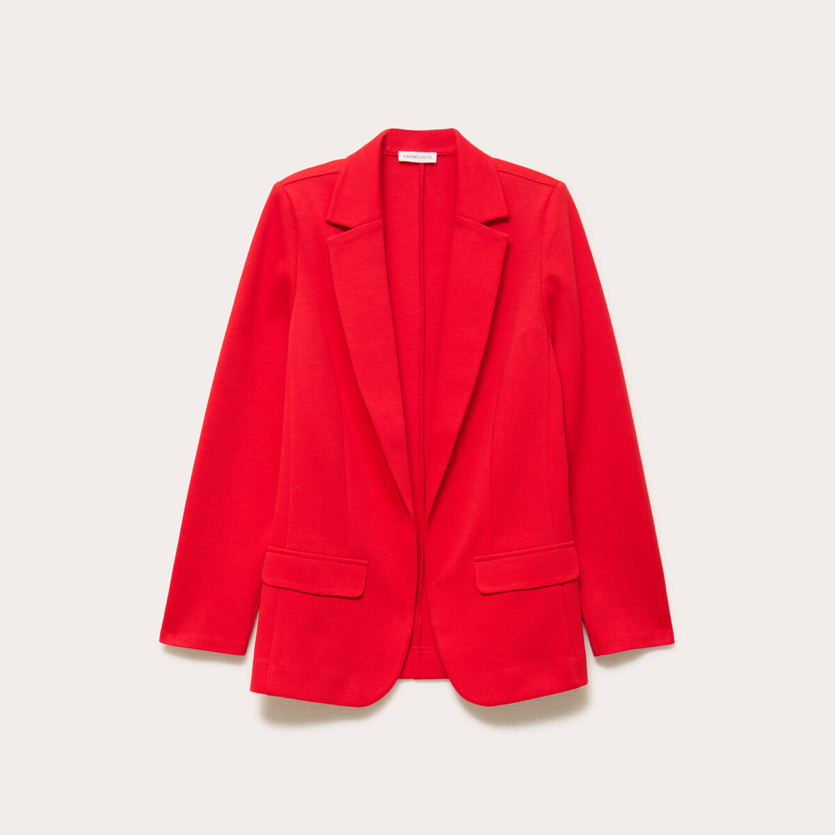 Veste blazer cintr&eacute;e rouge femme
